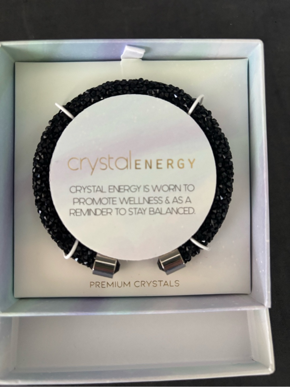 Crystal Energy Black Sparkle Wrap Bracelet. Stay Balanced.